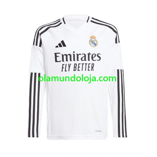 Camisola Real Madrid Homem Equipamento Primeiro 2024-2025 Manga Comprida